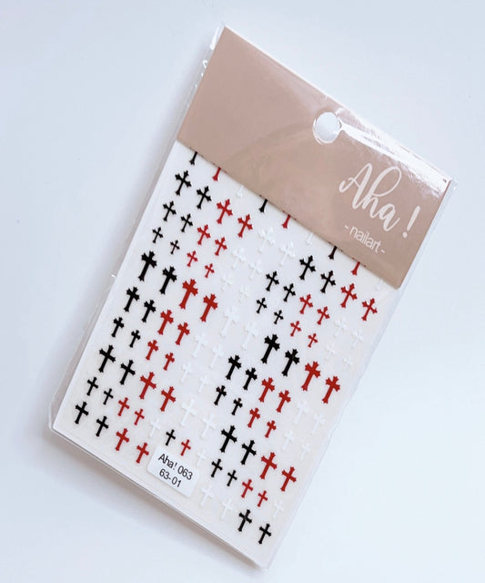 Cross / Sticker / Black - Red - White - #271