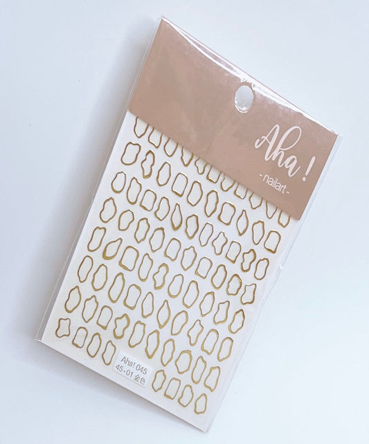Irregular Frame / Sticker / Gold - #277