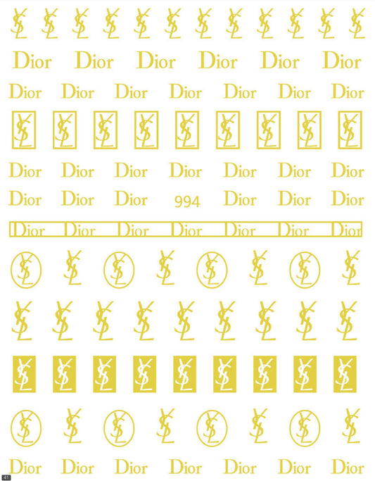 YSL / Dior / Stickers / Gold - #36