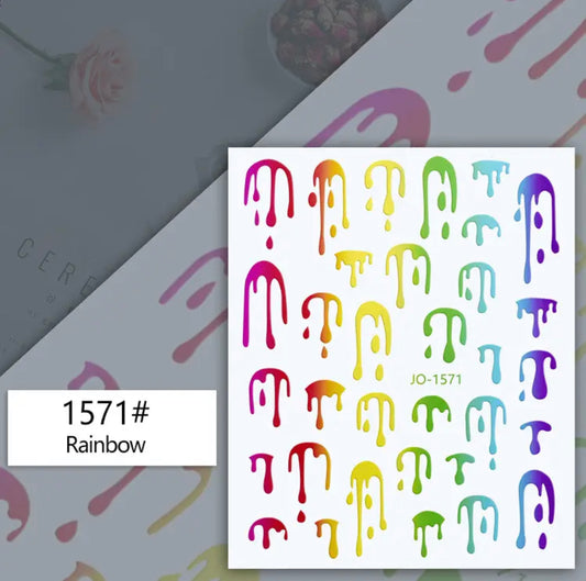 Water Drop  / Stickers / Rainbow - #40