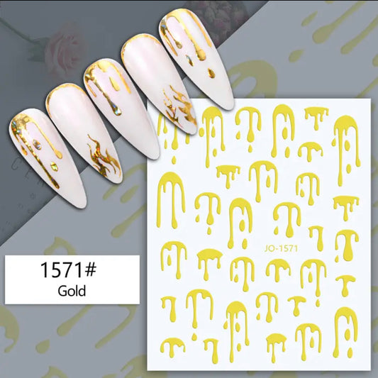 Water Drop  / Stickers / Gold - #41