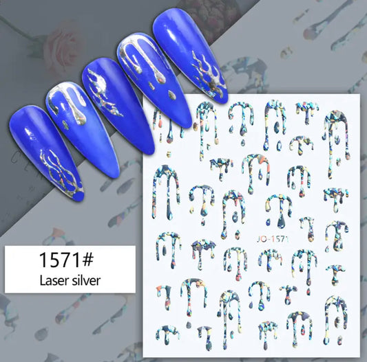 Water Drop  / Stickers / Laser Silver - #43