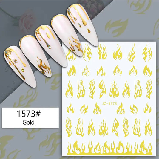 Flame / Stickers / Gold - #47