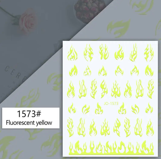 Flame / Stickers / Fluorescent Yellow - #50