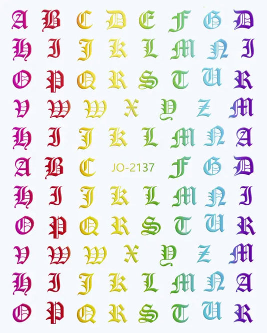 English Letters / Stickers / Rainbow - #52
