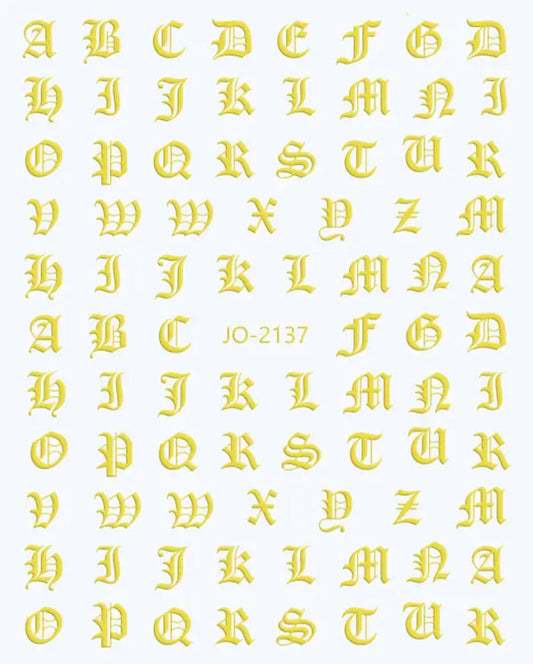 English Letters / Stickers / Gold - #54
