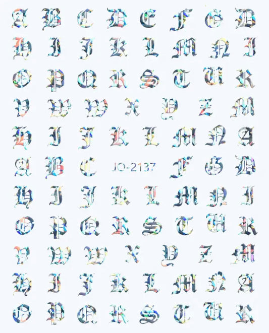 English Letters / Stickers / Laser Silver - #55
