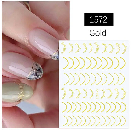 French Line / Letters / Stickers / Gold - #68