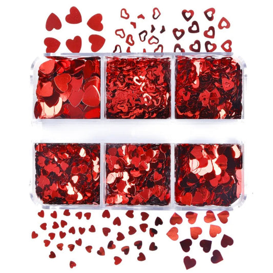 Valentine Sequins - Nail Art - 6 Grids