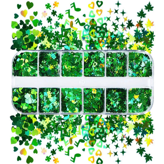 St. Patrick Sequins - Nail Art - 12 Grids