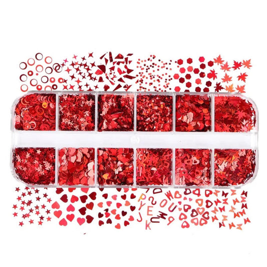 Mixed  Sequins - Nail Art - 12 Grids