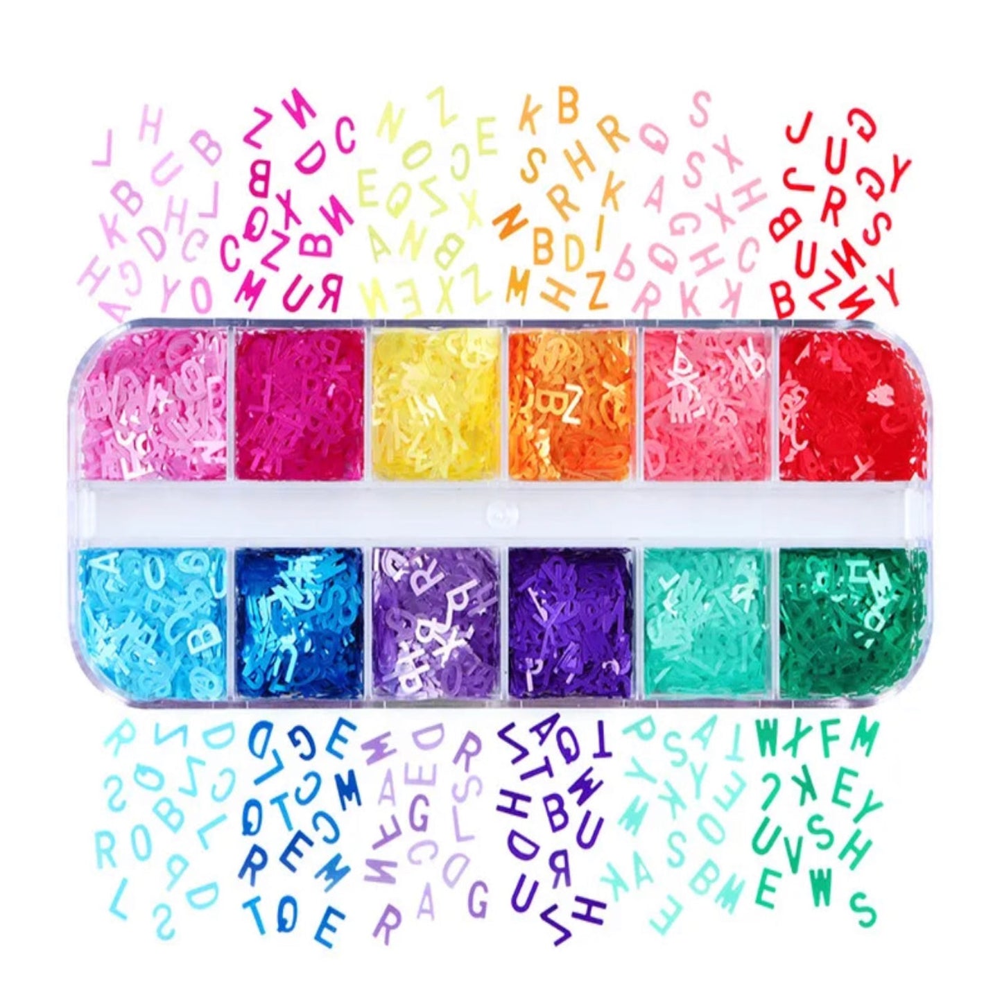 Neon Sequins - Nail Art - 12 Grids