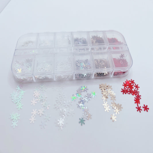 Snowflake Sequins - Nail Art - 12 Grids